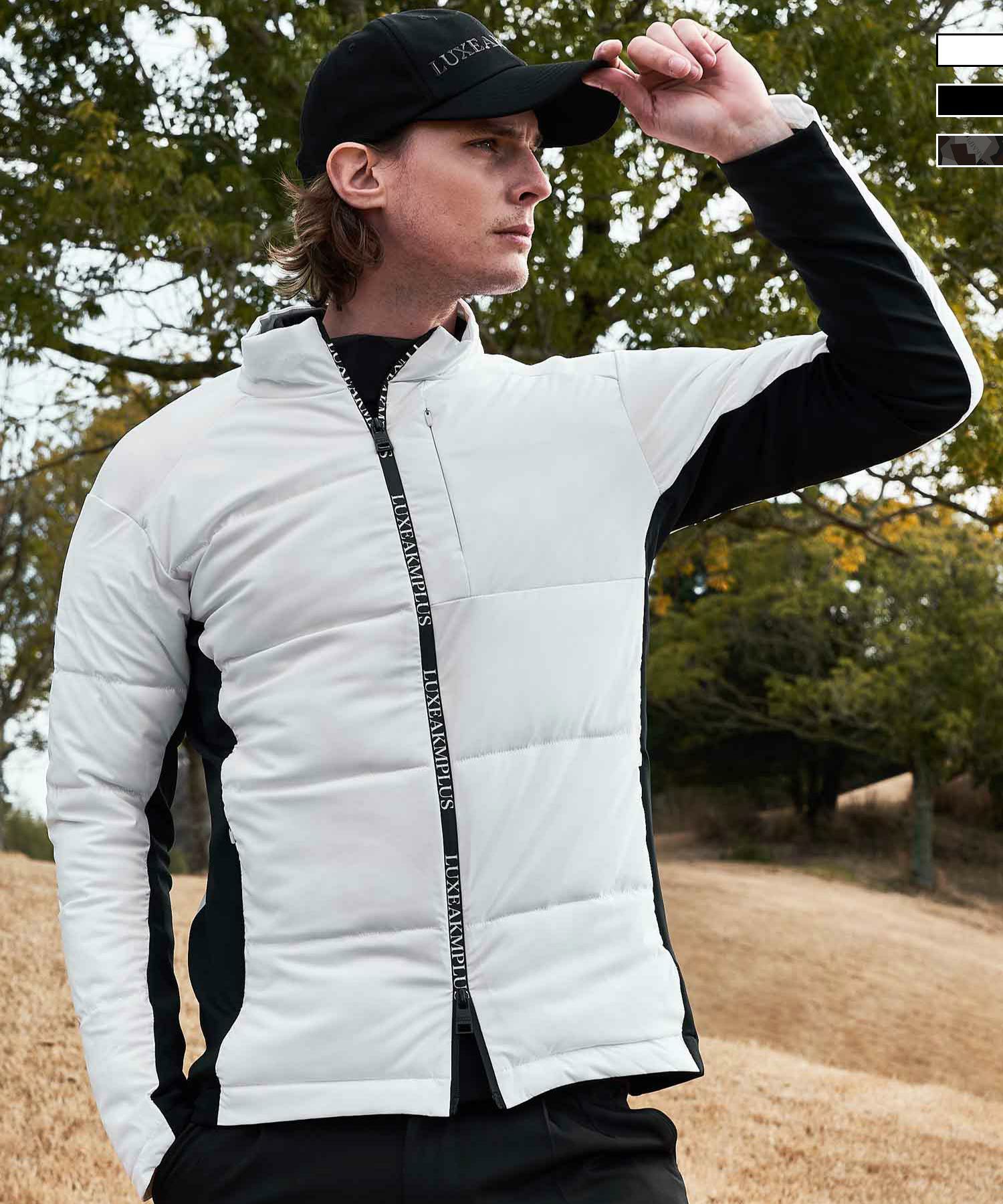 LUXEAKMPLUS(リュクスエイケイエムプラス)ゴルフ 袖ロゴフィット中綿