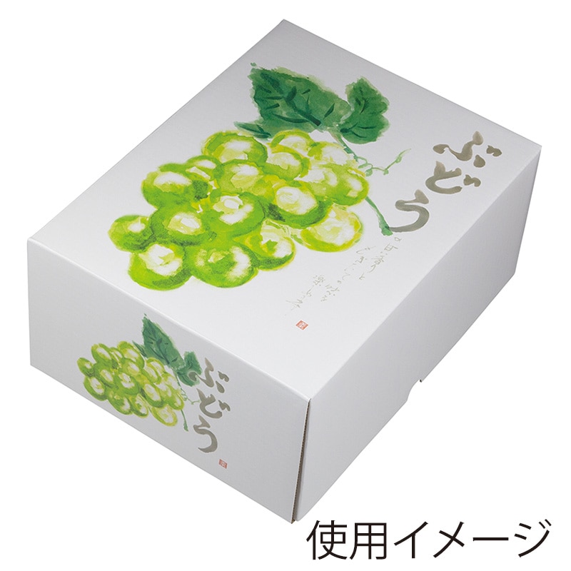 ヤマニパッケージ ぶどう箱 もぎたてのぶどう グリーン L-2501 10枚/束