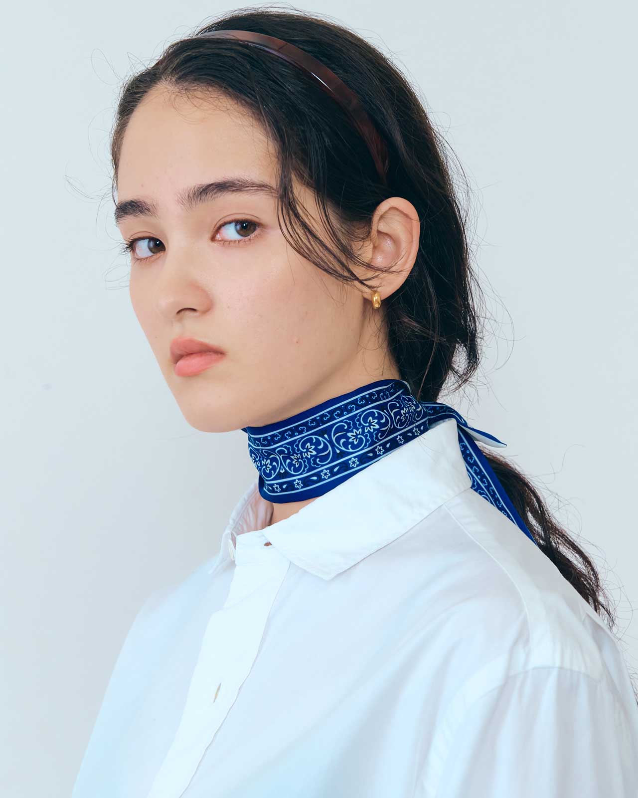 BANDANA PRINTED NARROW SCARF – Shinzone