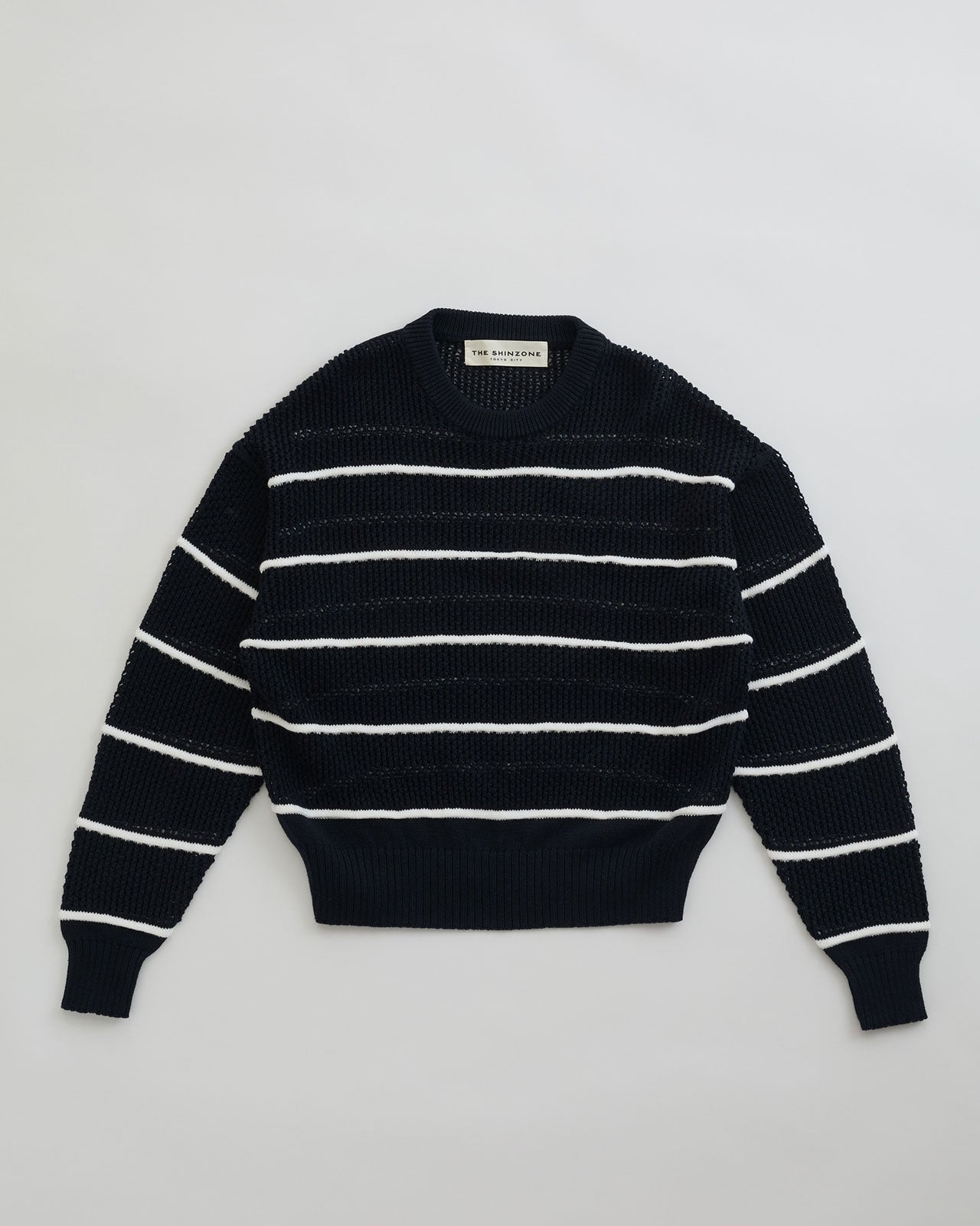 C/LI MESH STRIPED KNIT – Shinzone