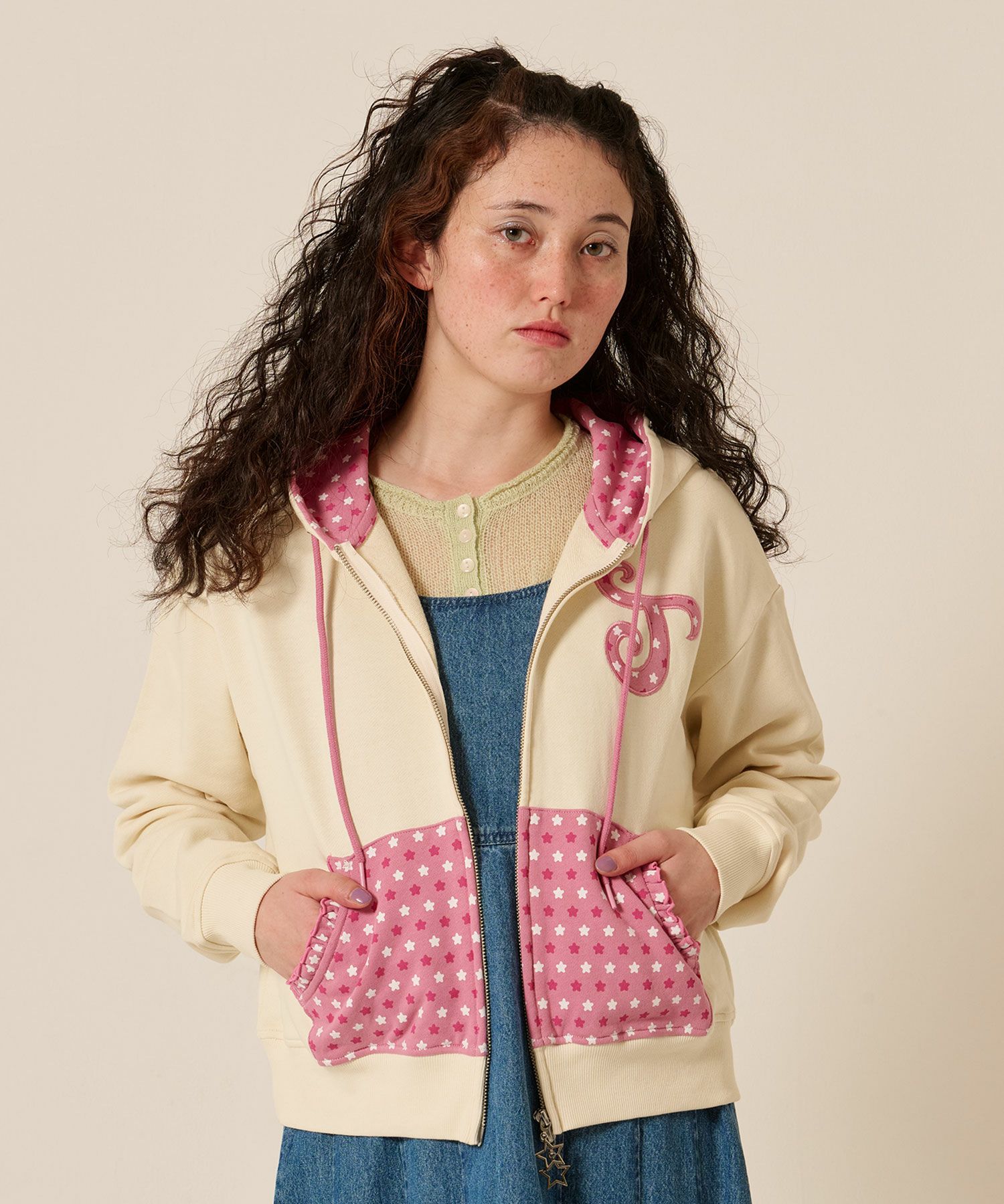 パッチワーク ストライプ デニムパンツ TINA：JOJUN 全2色｜tnj711