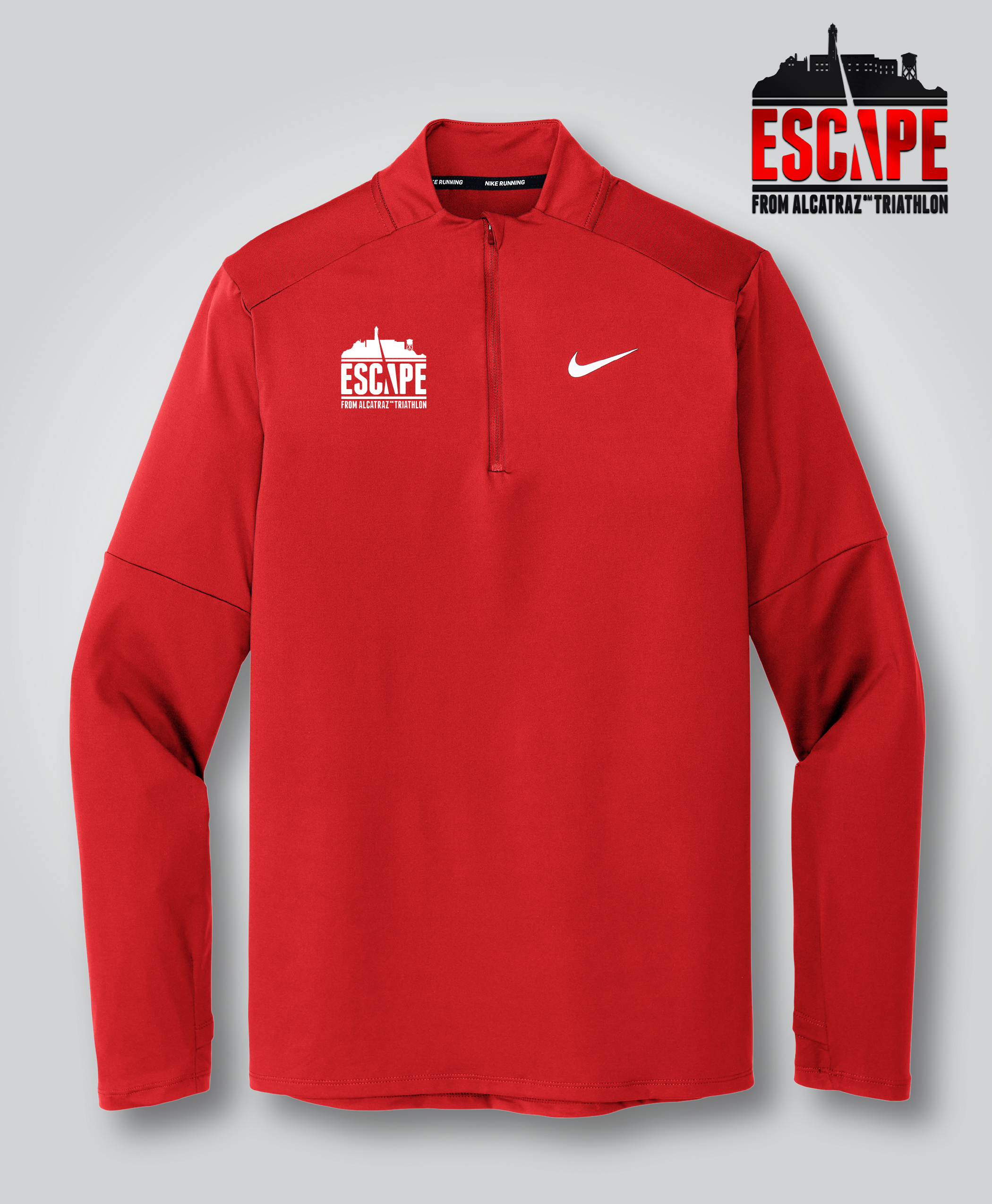 Men's Nike Quarter Zip Long Sleeve Shirt -Red – Shirtwerx