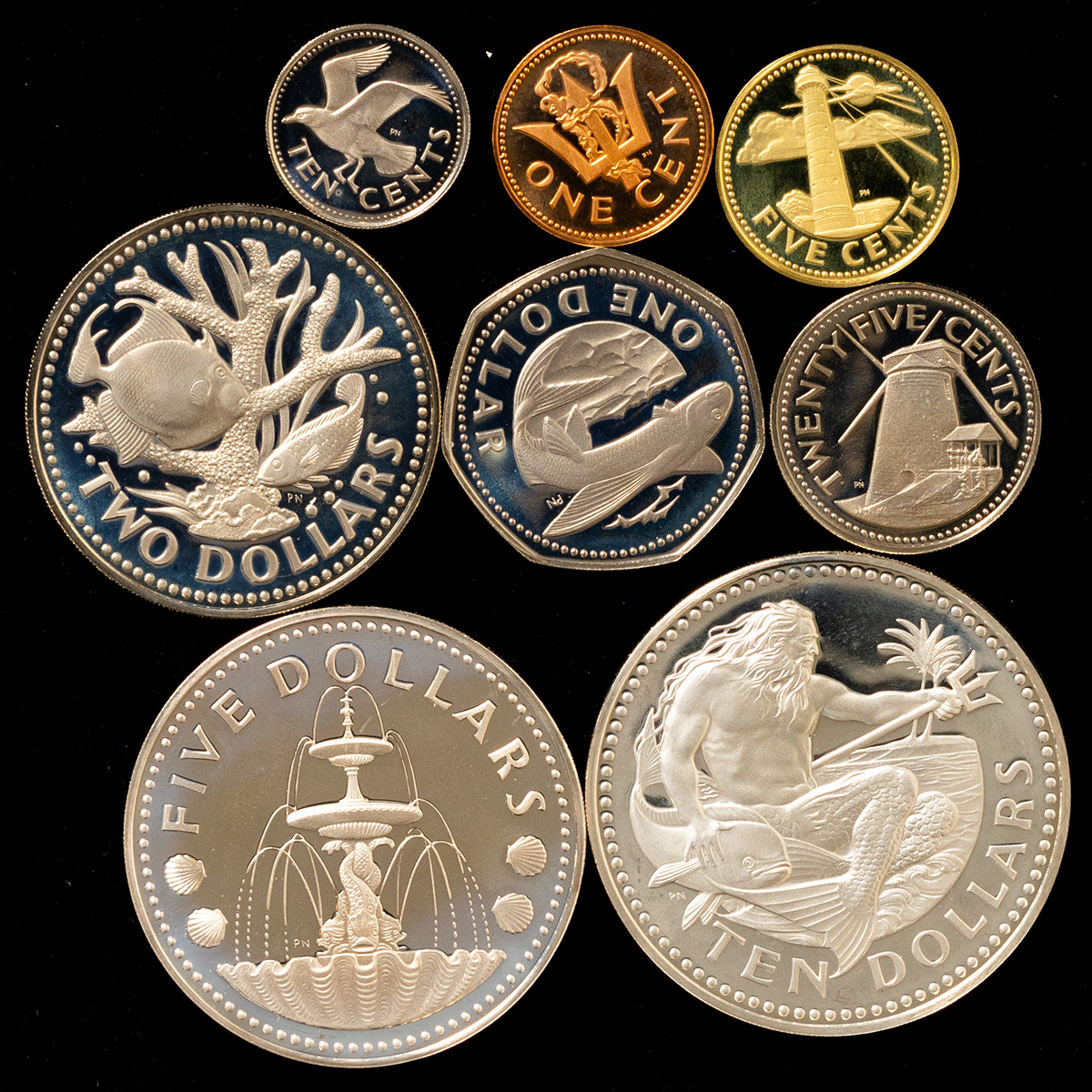 貨幣博物館 | バルバドスドル・プルーフミントセット 計8枚 ※返品不可