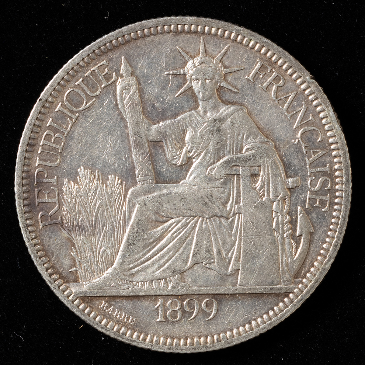貨幣博物館 | フランス領インドシナ ピアストル銀貨（1899年） 約26.9g