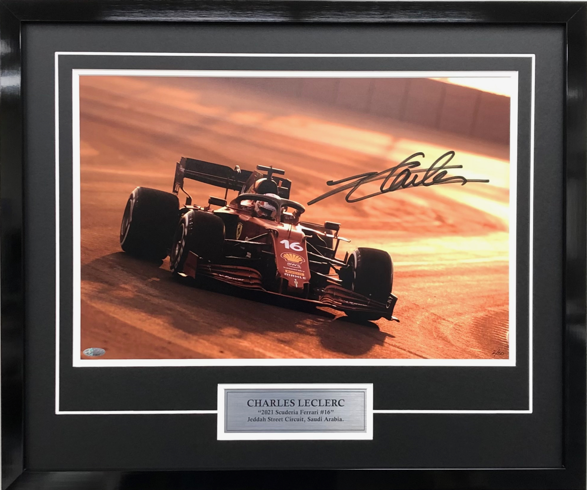 Charles Leclerc 2021 Jeddah Sunset - Autographed Collectables