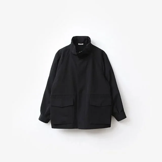 AURALEE WOOL MAX CANVAS HIGH NECK ZIP BLOUSON [A25SB03WC]