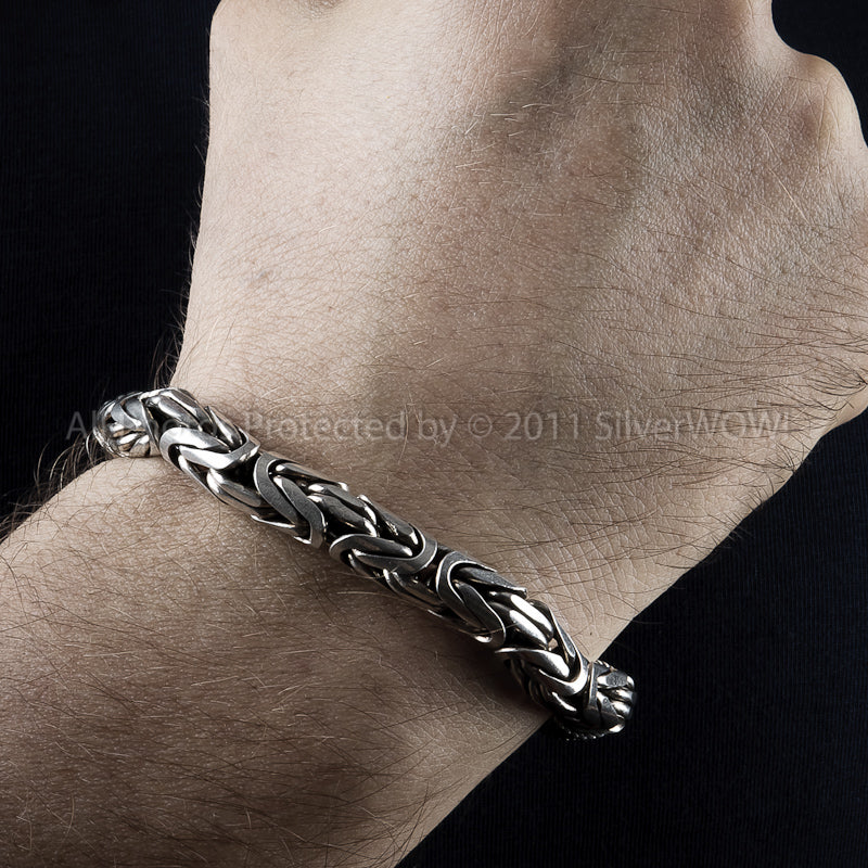 Silver Byzantine Bali Bracelet x 8mm Wide | Silverwow.net – SilverWow™