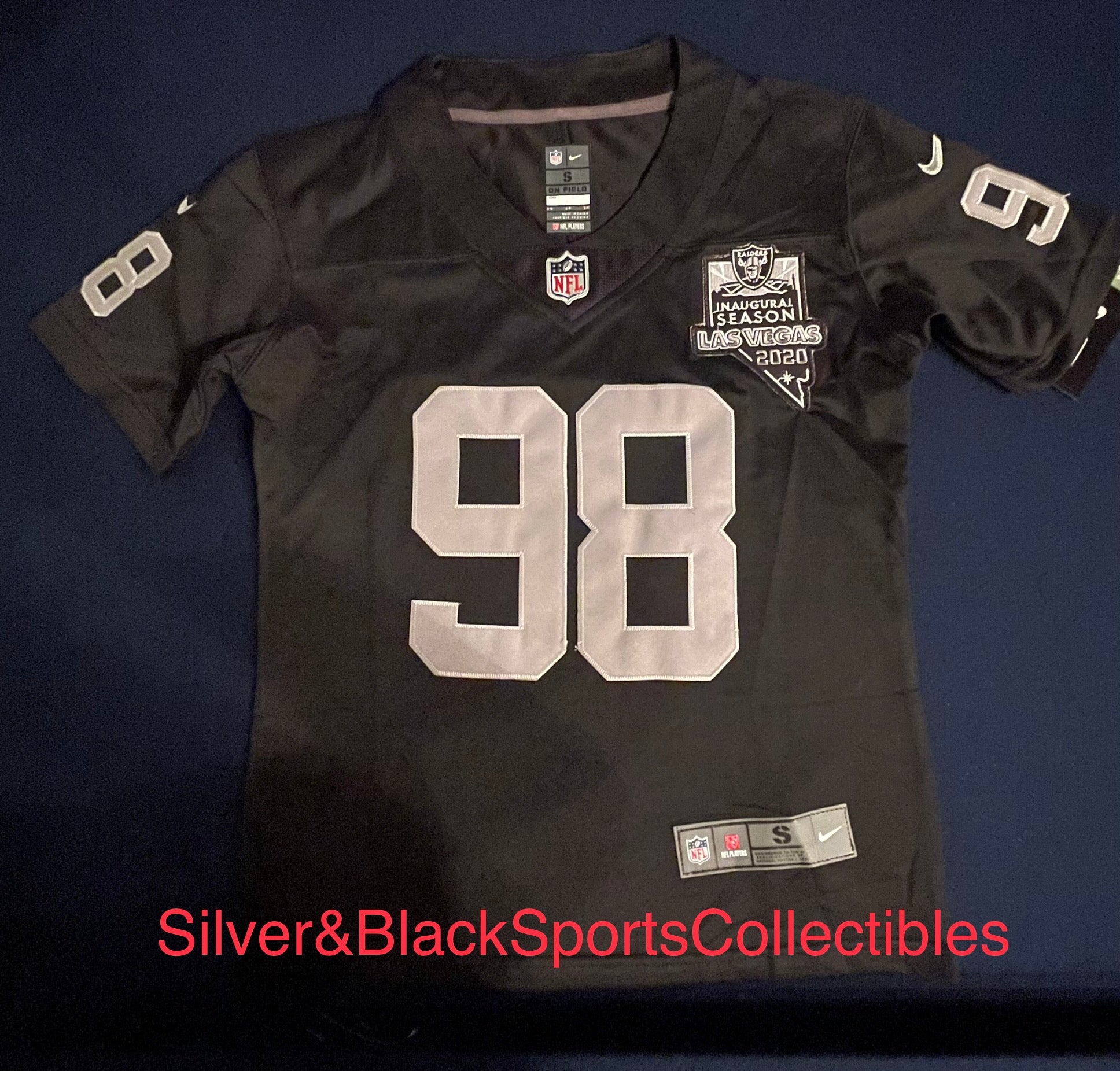 YOUTH UNISEX MAXX CROSBY LAS VEGAS RAIDERS STITCHED JERSEY (SMALL