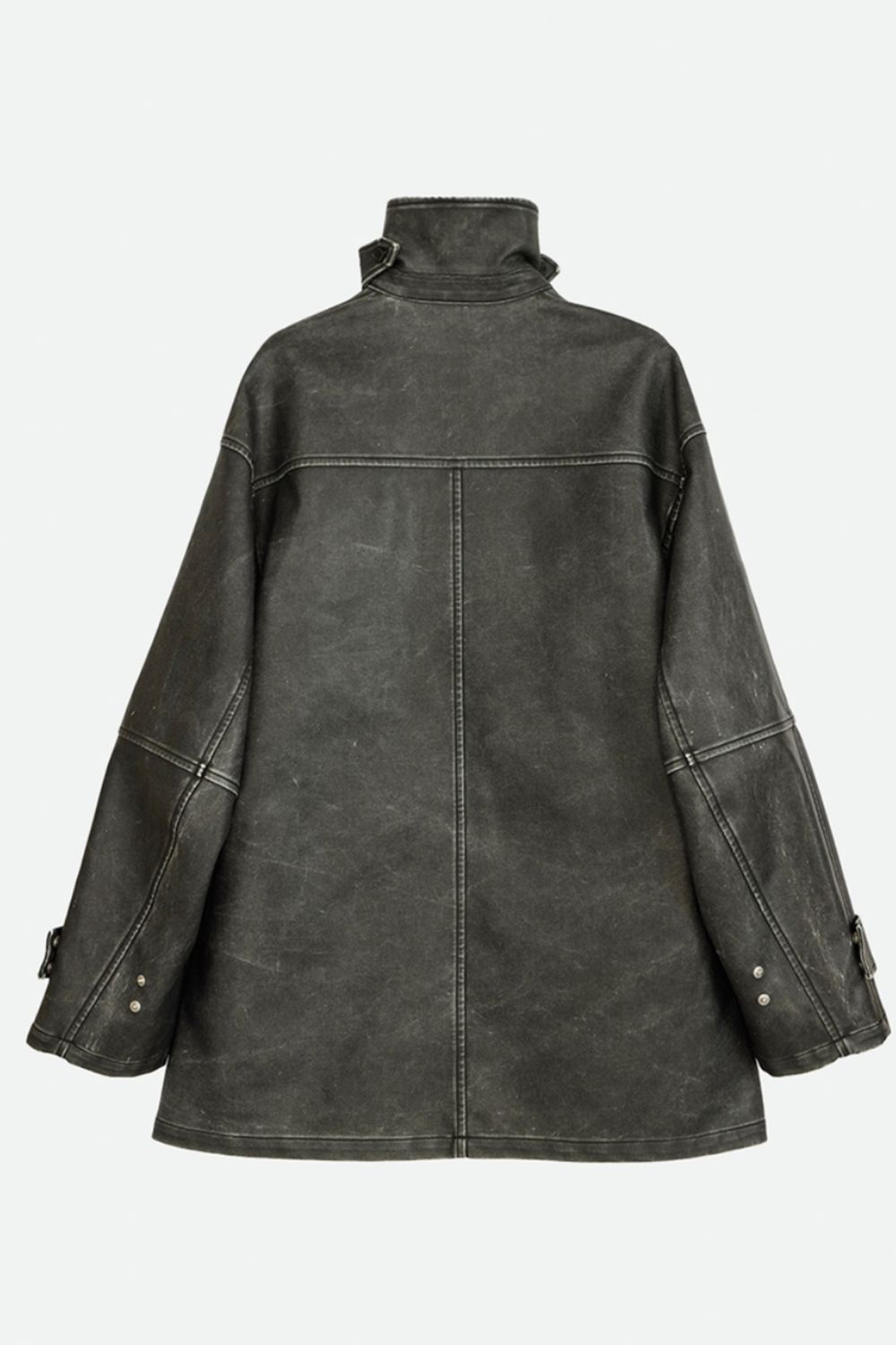 NOUNLESS - CRASH FAKE LEATHER JACKET (NOIR) / クラッシュフェイク