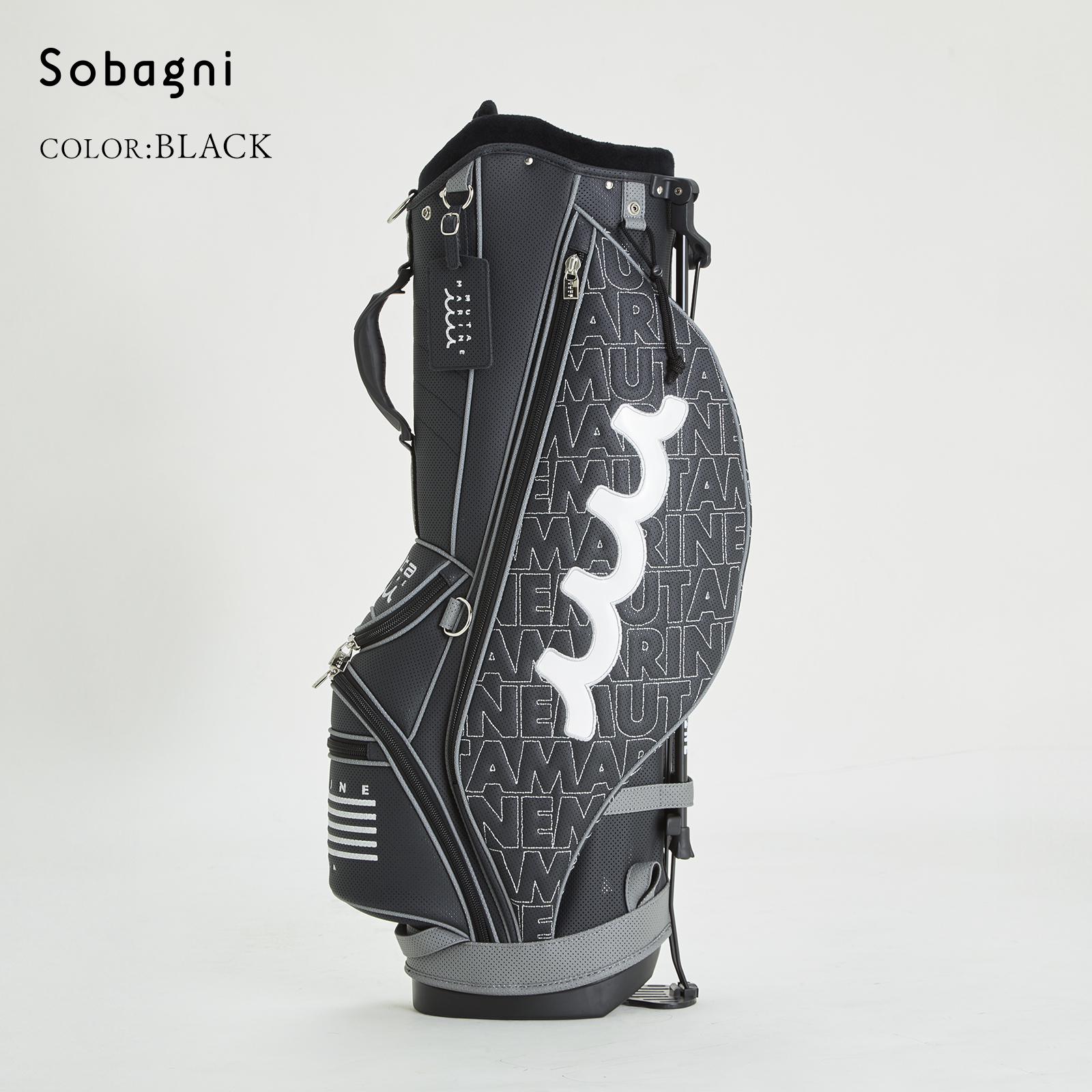 重厚感のあるキャディバッグ【 CONTINUA パンチングエシカル合皮