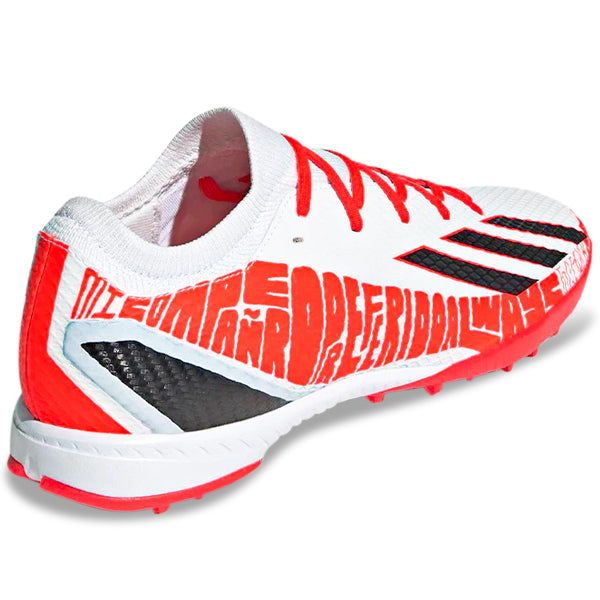 adidas X Speedportal Messi.3 Turf Soccer Shoes (White/Solar Red