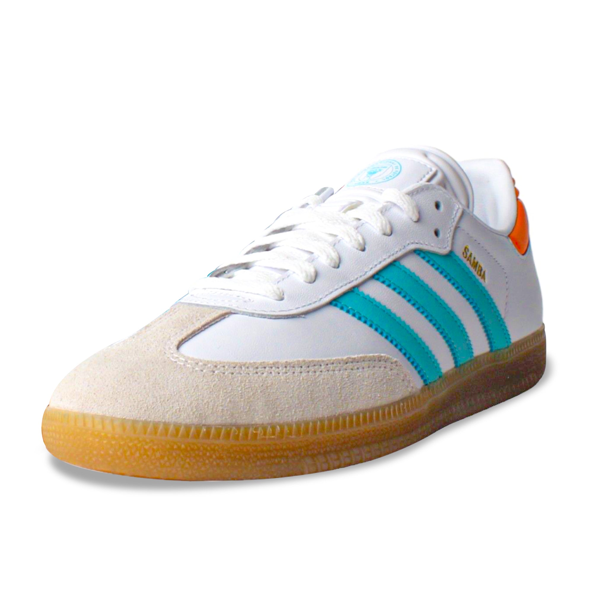 adidas Samba Inter Miami Indoor Soccer Shoes (White/Mint/Gum