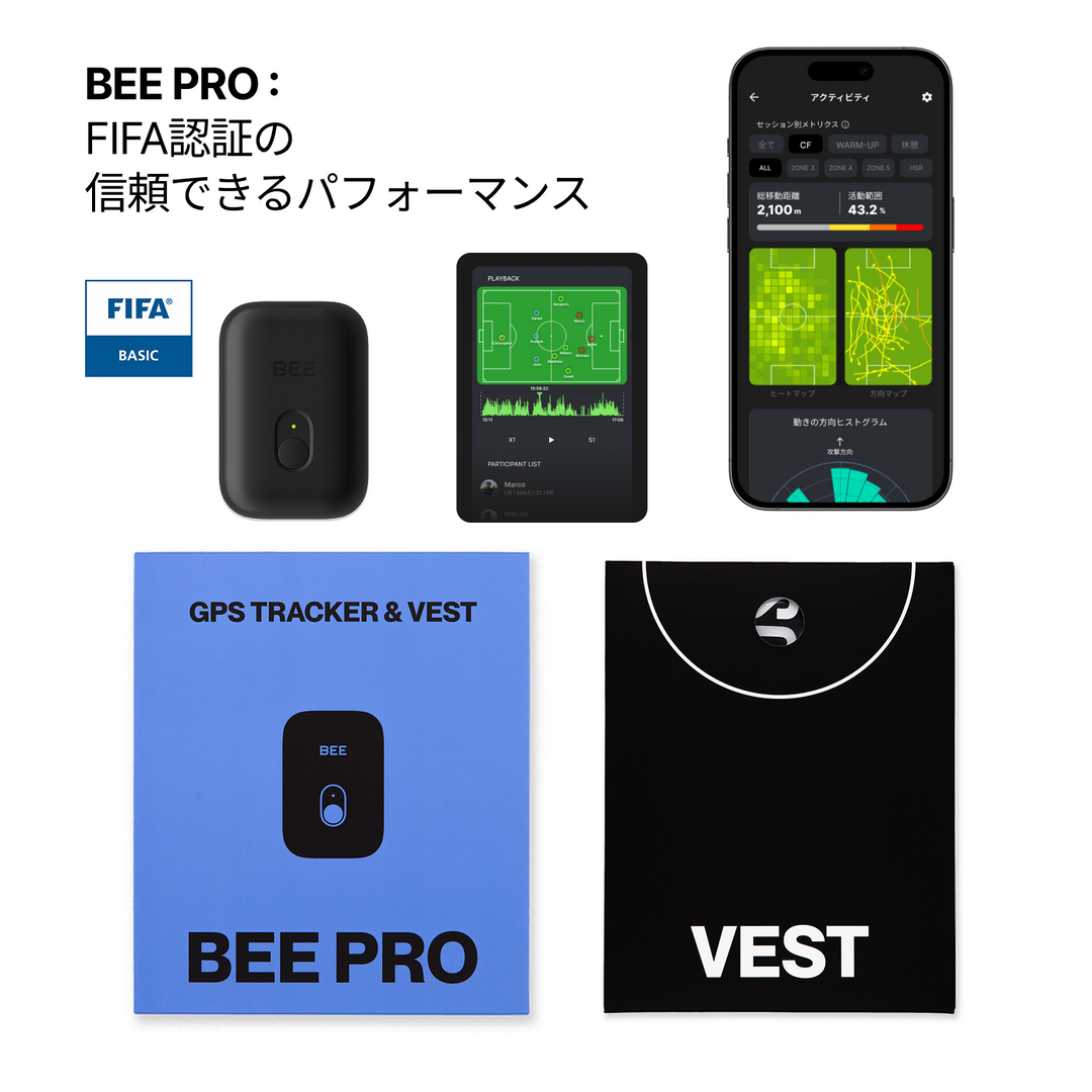 SOCCERBEE PRO 2 SET (GPS tracker + VEST) – soccerbee japan
