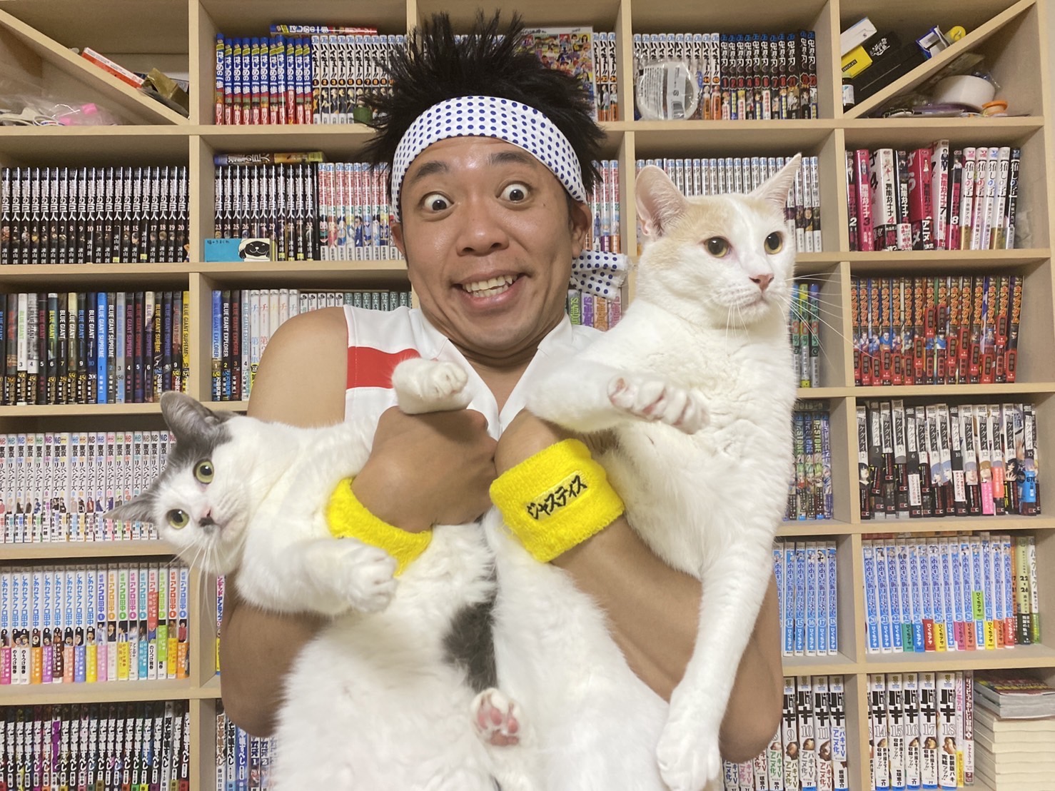 保護猫と暮らすサンシャイン池崎さんの思い 「緊張したとき」にする
