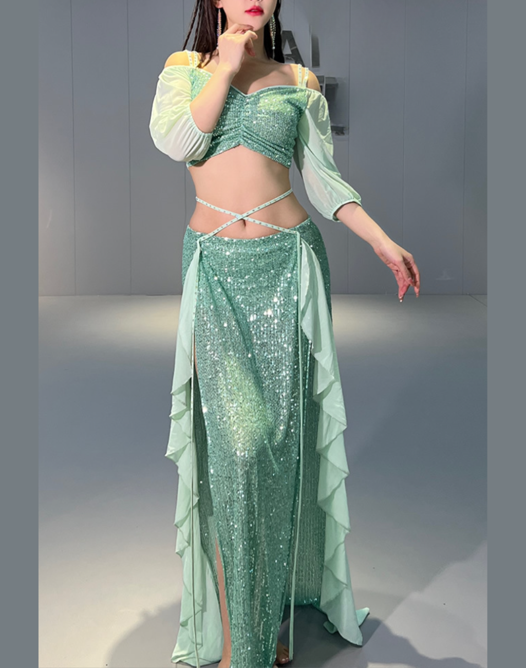 送料無料】即納 ベリーダンス レッスン着 レッスンウェア セットアップ