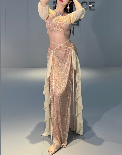 送料無料】即納 ベリーダンス レッスン着 レッスンウェア セットアップ