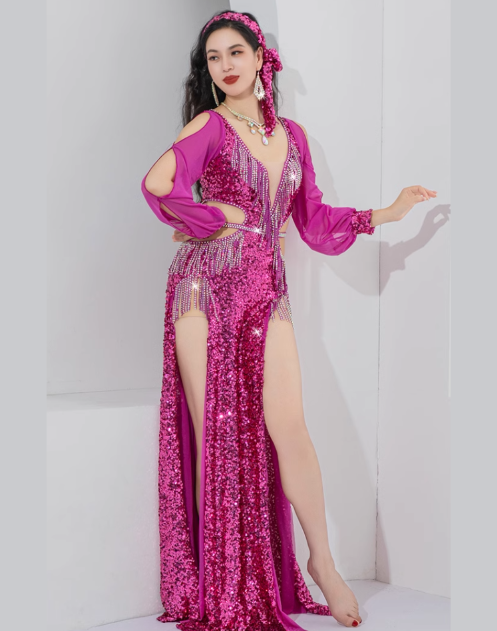 送料無料】 即納 ベリーダンス バラディドレス 衣装 ベリーダンス衣装