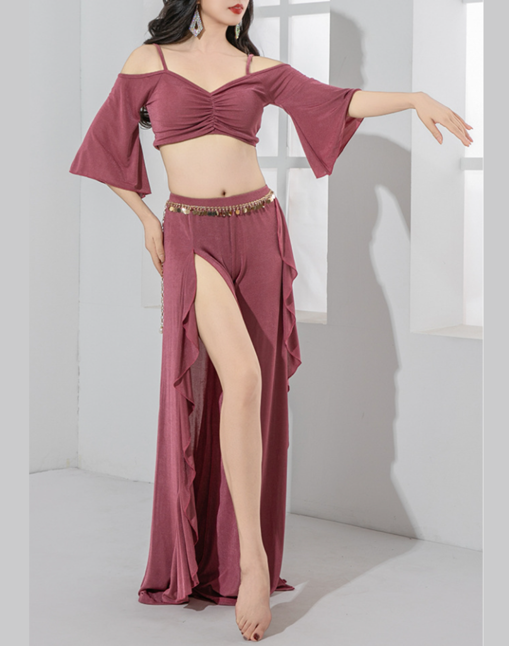 送料無料】洗練された印象のワイドパンツセットアップ｜ベリーダンス