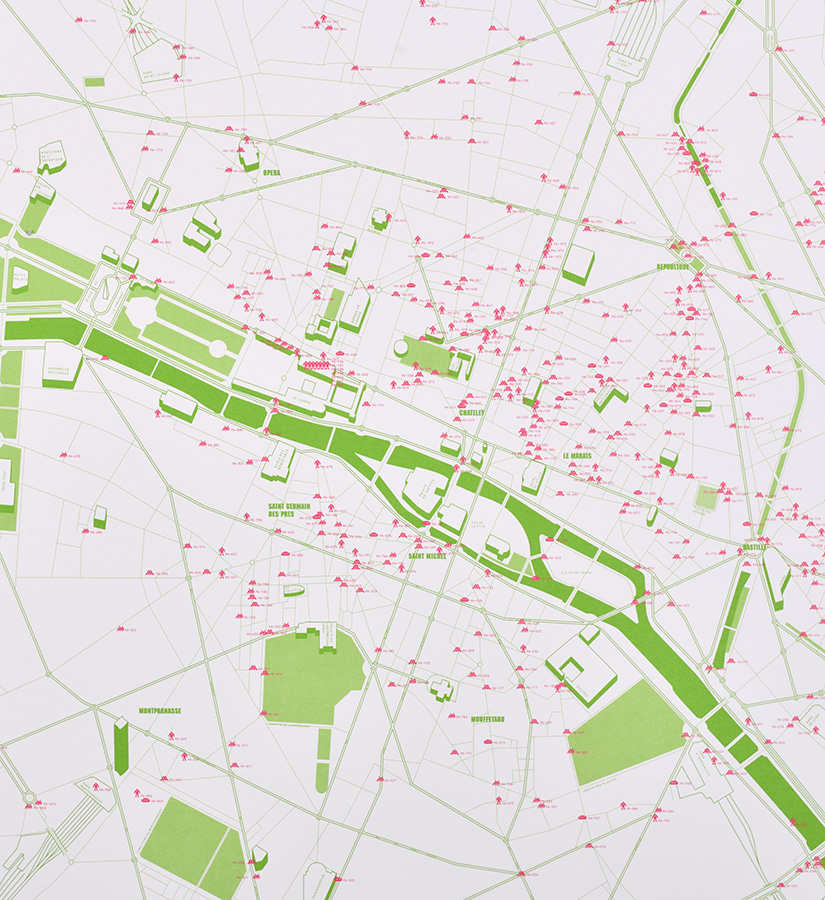Invader - Signed map of Paris V2.0 - Artwork - Screen print