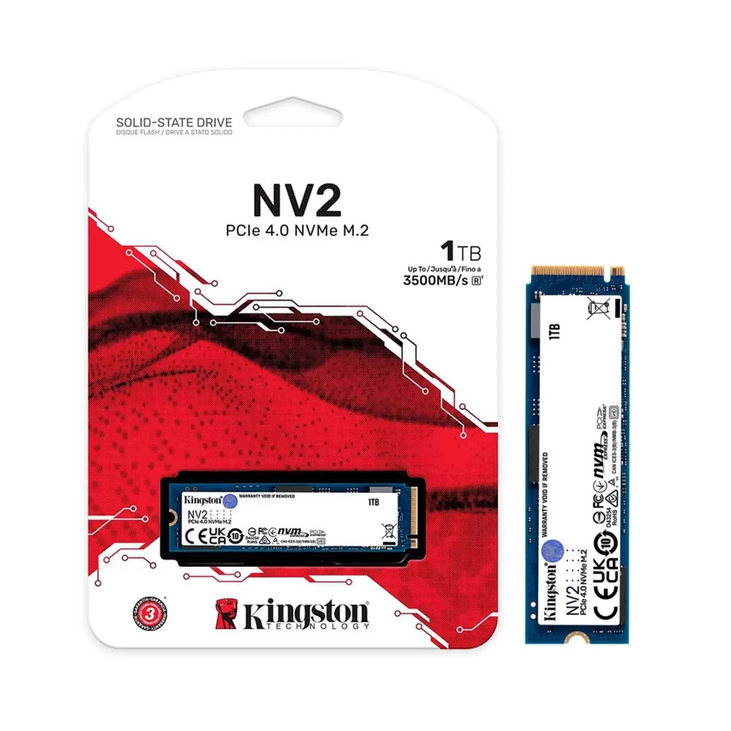 Kingston 1TB NV2 NVMe PCIe 4.0 Gen 4×4 Up to 3500 MB/s M2 2280 SSD