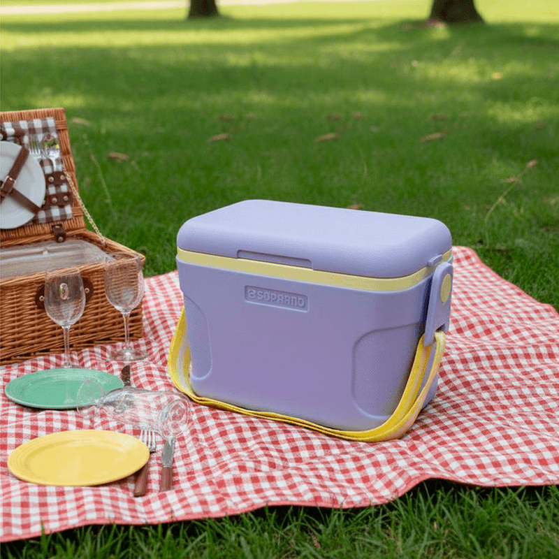Caixa Térmica Cooler 8 L Lavender/Amarelo Sunset - Soprano - Soprano