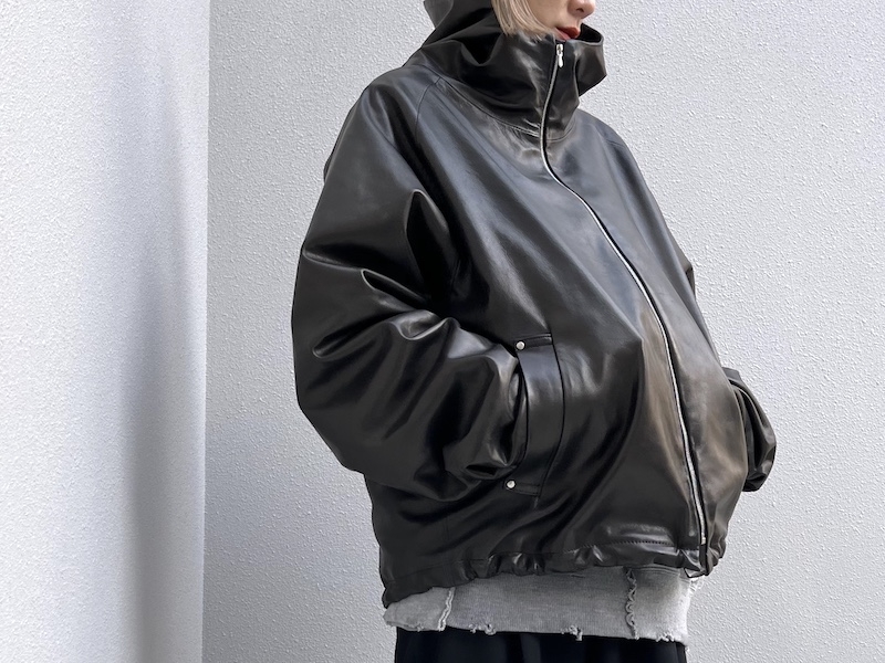 LEATHER HOODED SHORT JACKET -BLACK- 【stein】ST.769 | journal | sosite