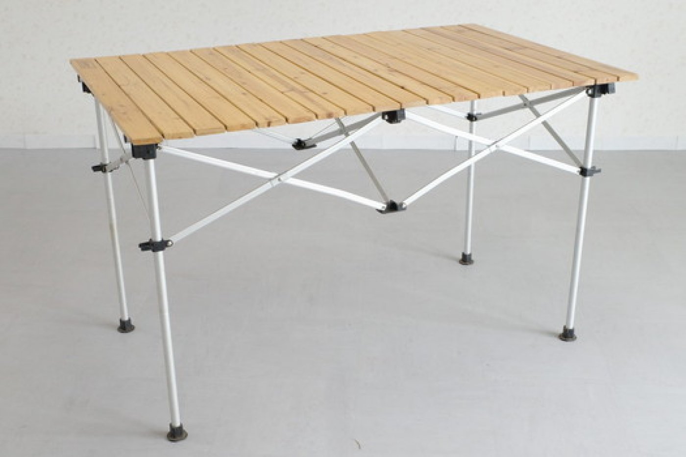 良品】 Coleman コールマン ウッドロールテーブル 110×70×71