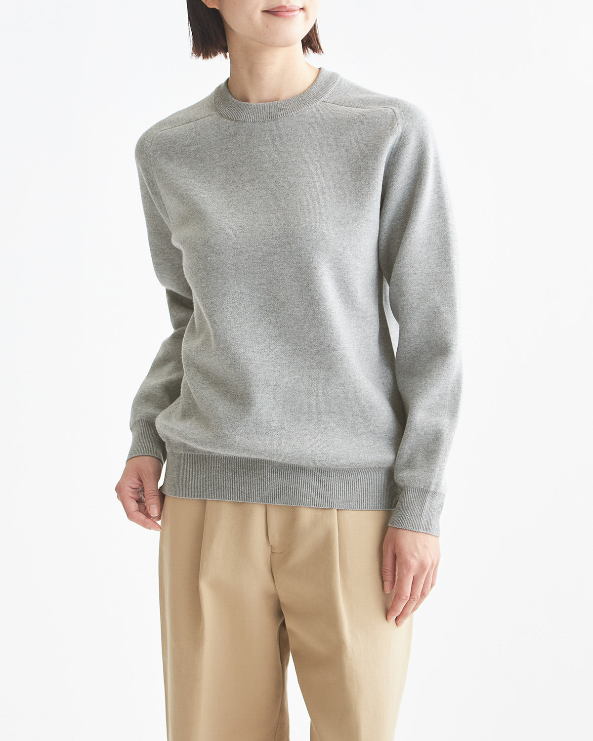 12G天竺 ダブルフェイス セミラグランクルーネック SL10W-495