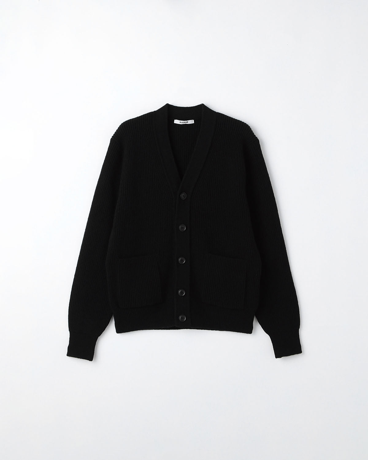 7G 片畦編み ファインラムズウール×カシミヤ Vネックカーディガン