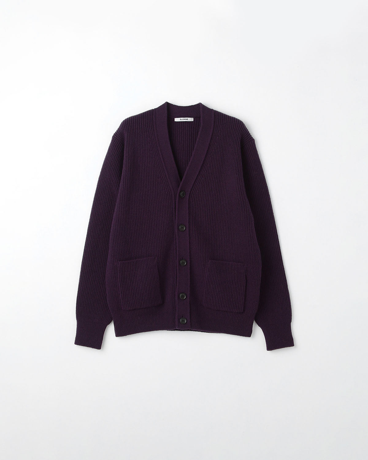 7G 片畦編み ファインラムズウール×カシミヤ Vネックカーディガン