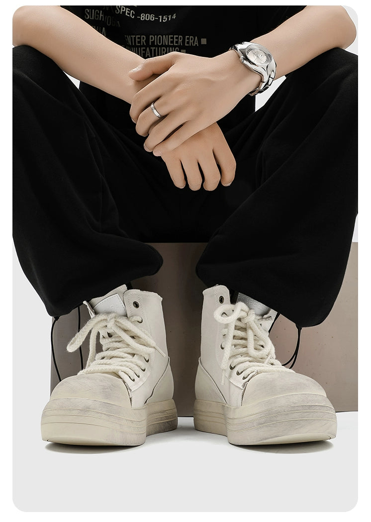 VINTAGE-STYLE HIGHTOP PLATFORM SNEAKERS – SLAMZ