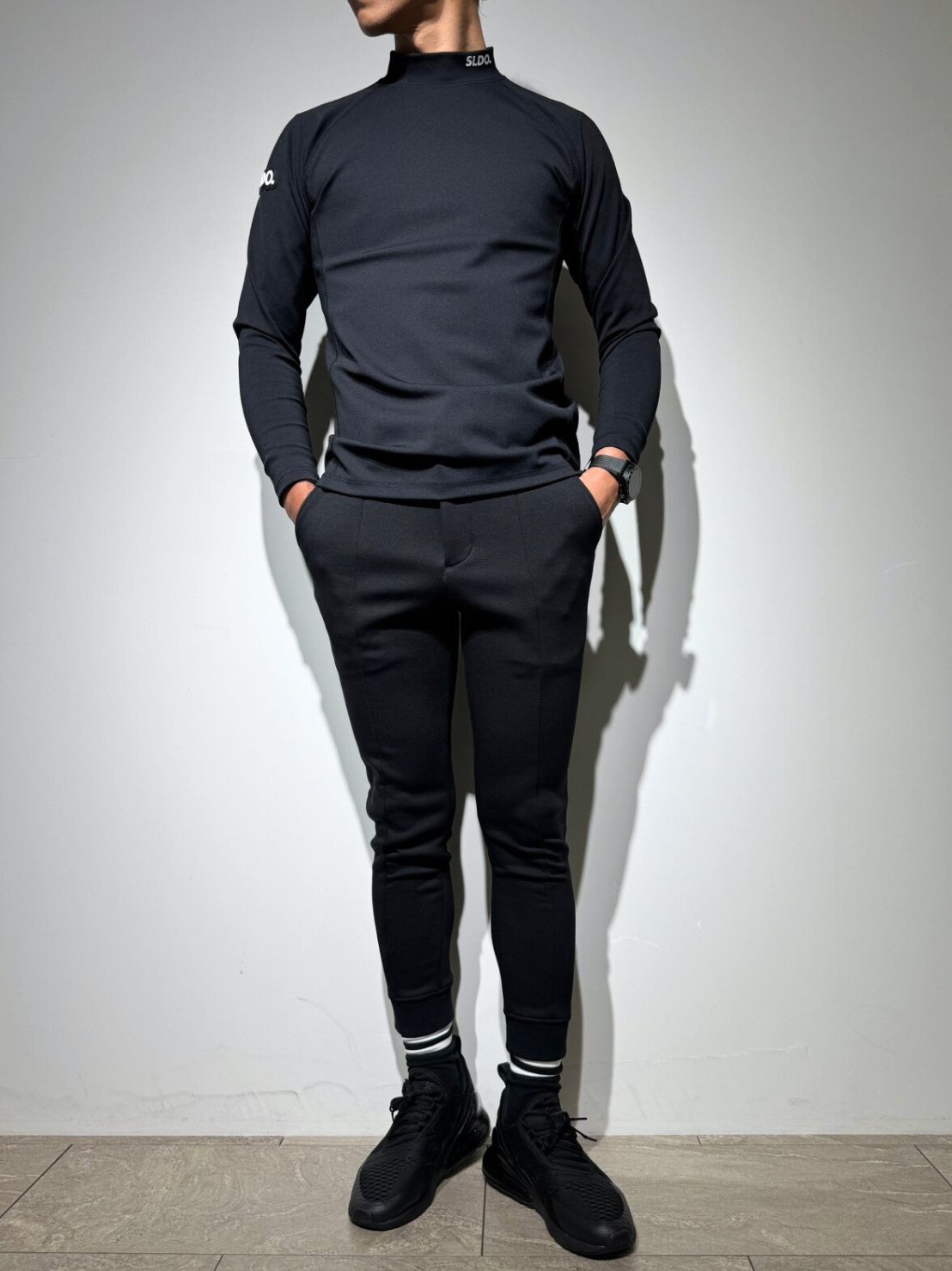 SLDO. エスルド ゴルフ ハイネックシャツ XL ブラック ロゴ SLDO