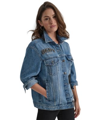 DKNY Jeans Women's Cotton Oversized Varsity Jacket - Macy's