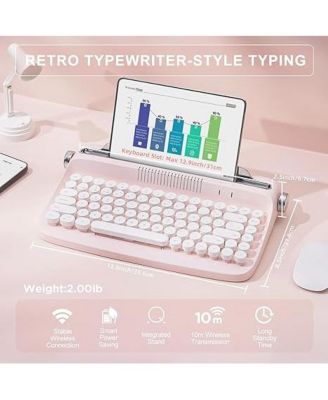 YUNZII ACTTO B303 Wireless Keyboard, Retro Bluetooth Aesthetic