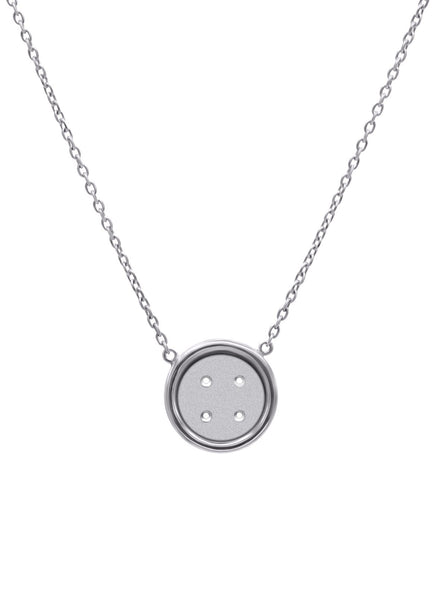 Small Sterling Silver Button Necklace – SLR Jewels Corp.