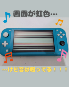Switch Lite】ちょっと落としただけなのに・・・液晶画面にカラフルな