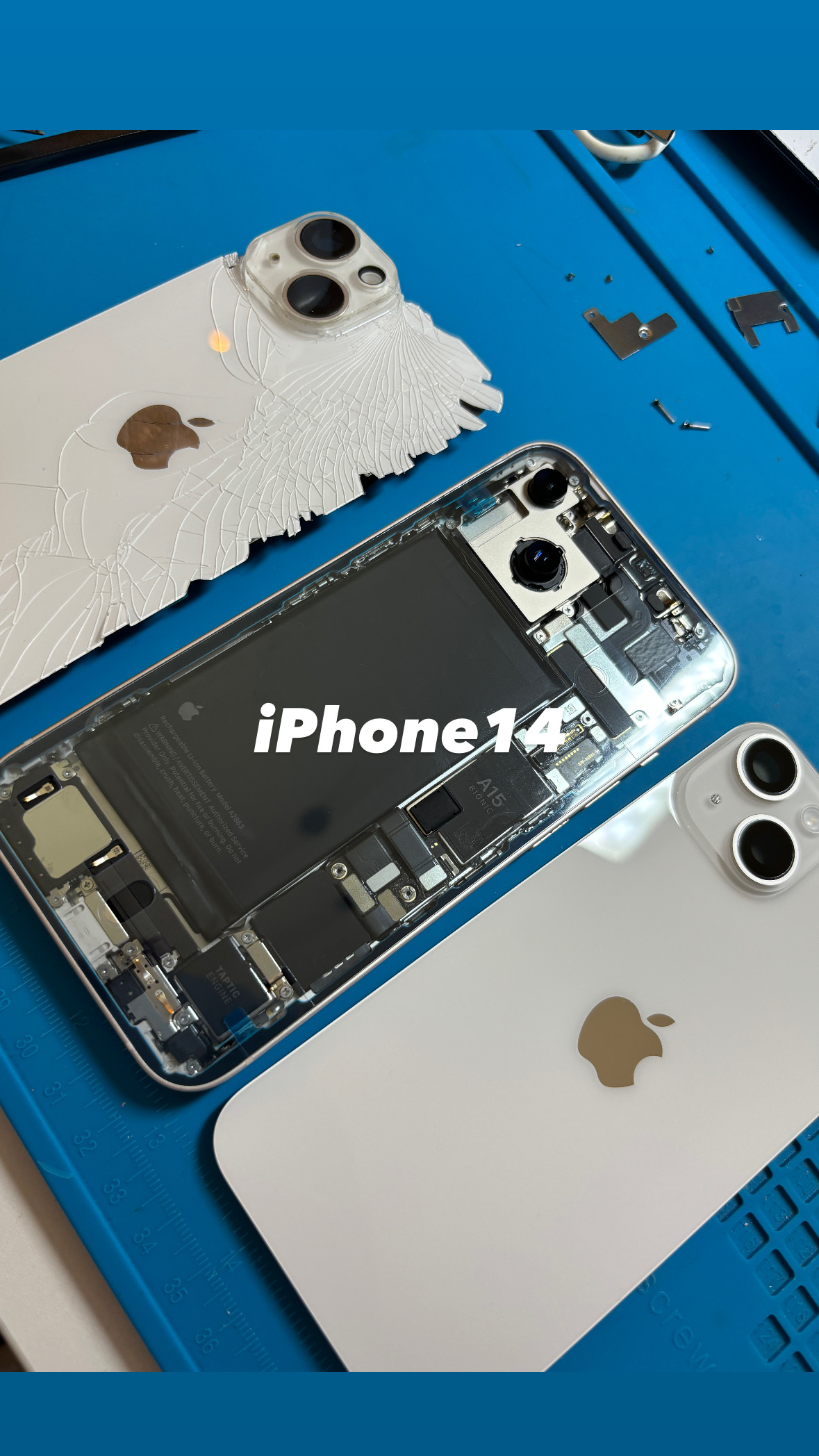 本日の修理】iPhone14背面ガラスが割れちゃった！｜SMART Re:MAKE