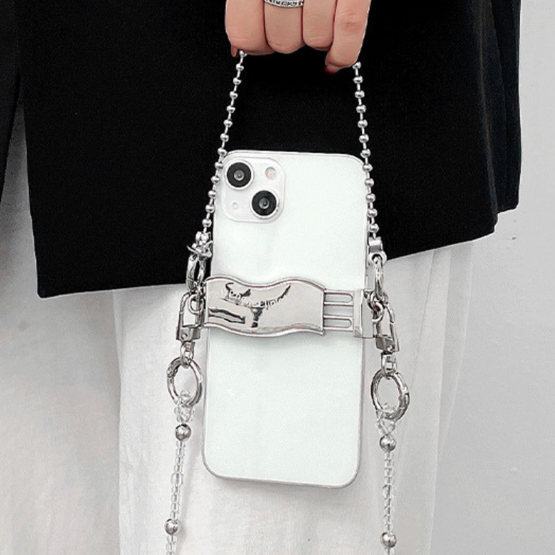 デザインボールチェーンメタルサイドクリップタイプスマホショルダー