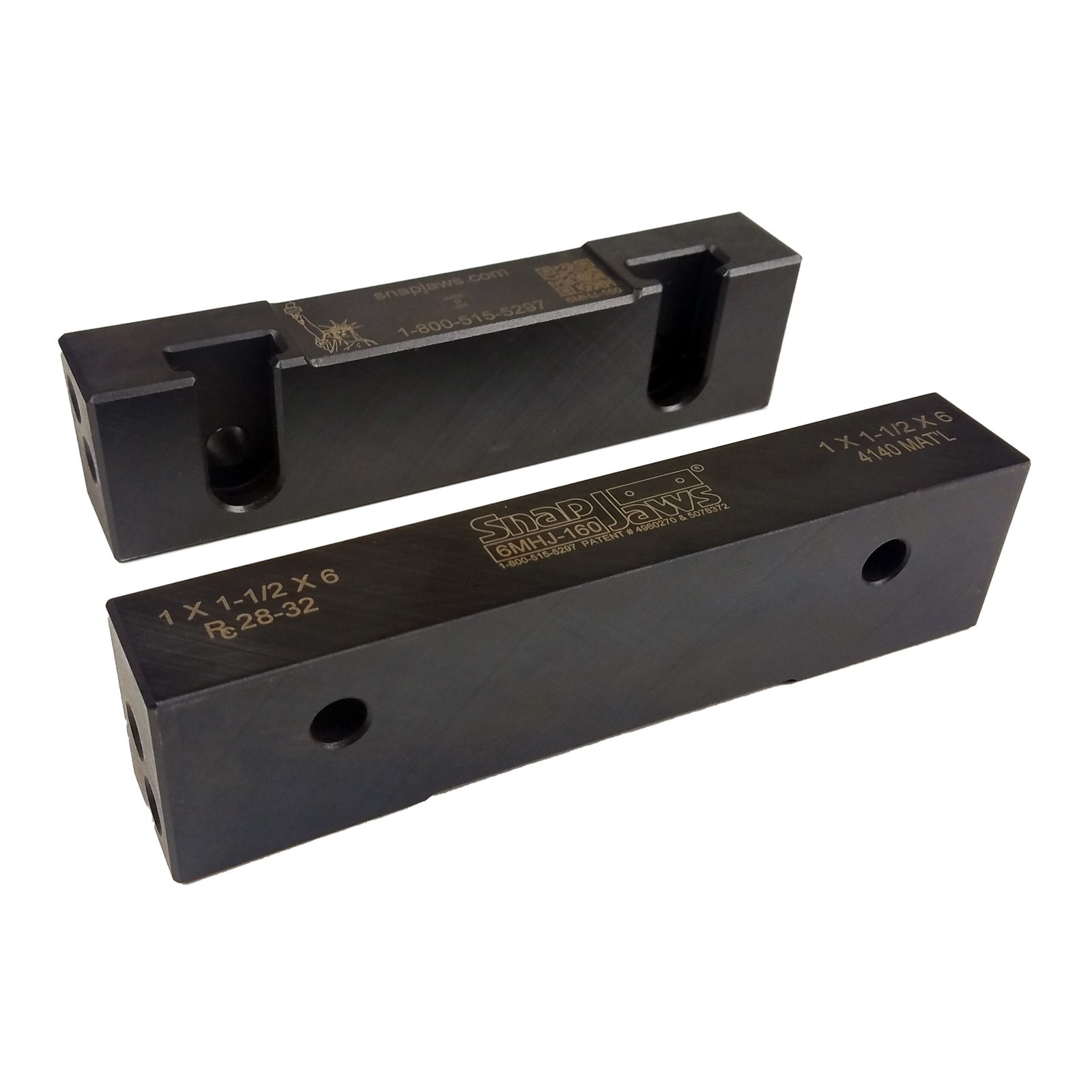 6MHJ-160 Pre-Hardened Steel Jaws 1-1/2 x 1 x 6 - SnapJaws