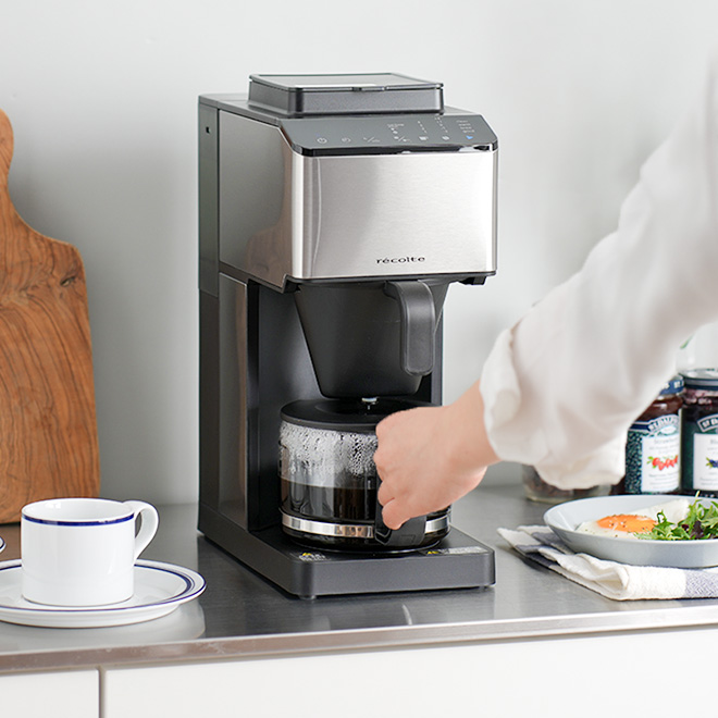 レコルト コーン式ミル付き全自動コーヒーメーカー 【選べる2大特典