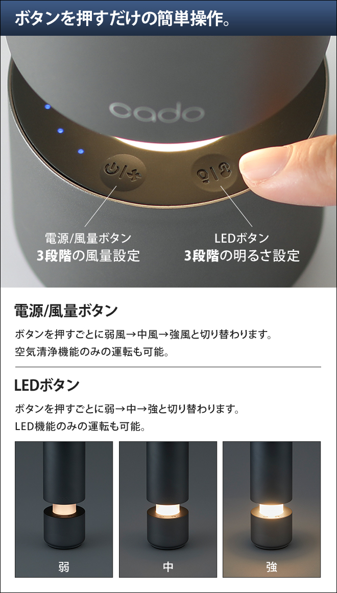 cado 空気清浄機 LEAF ポータブル MP-C30 【ポータブル加湿器の特典
