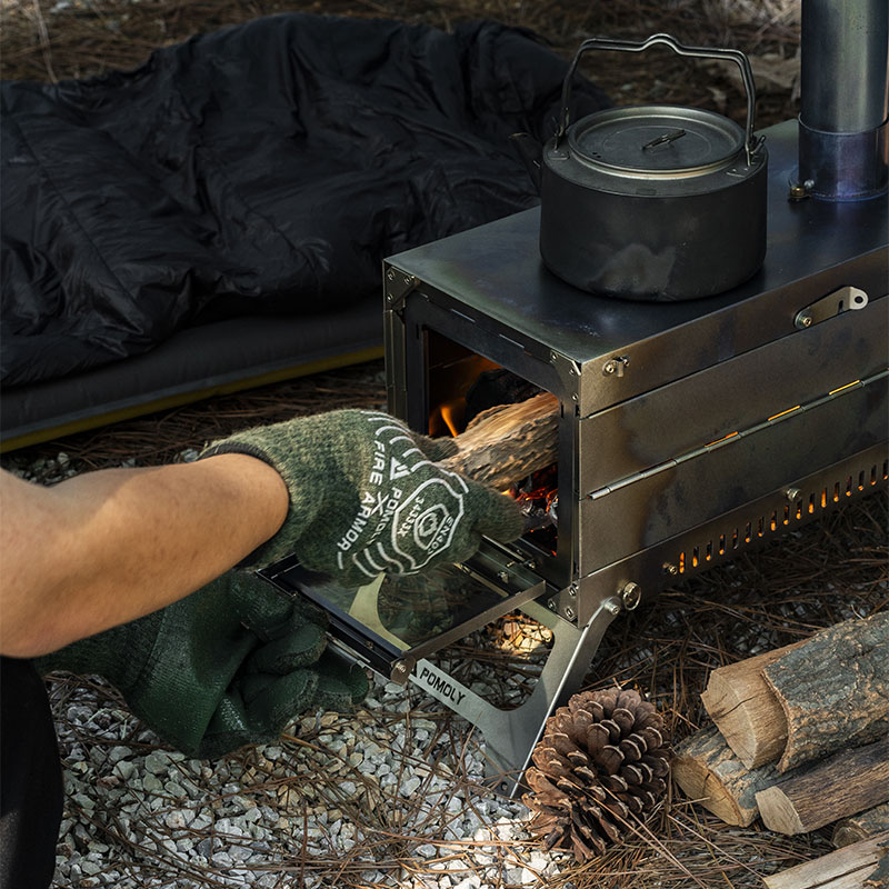 POMOLY Fold X | チタン薪ストーブ| 折りたたみ式テントストーブ