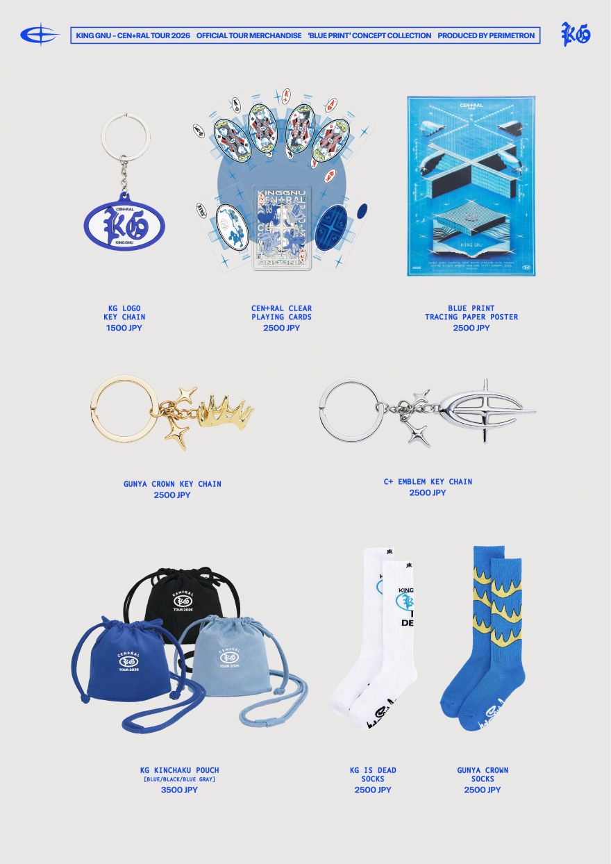 Goods】「King Gnu CEN+RAL Tour 2026」オフィシャルグッズ