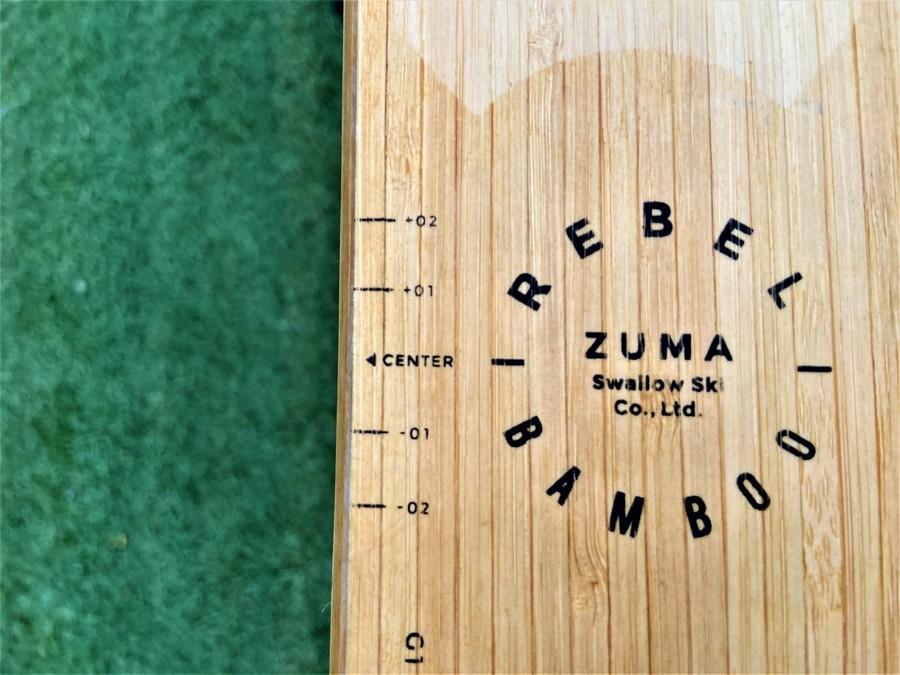 竹製。スキーでは珍しいZUMA（ツマ）のバンブー板（REBEL）入荷