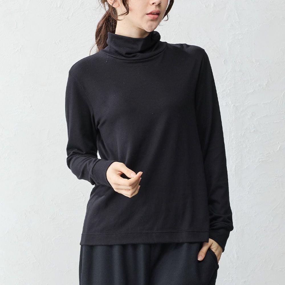 コットンカシミヤ ハイネックカットソー