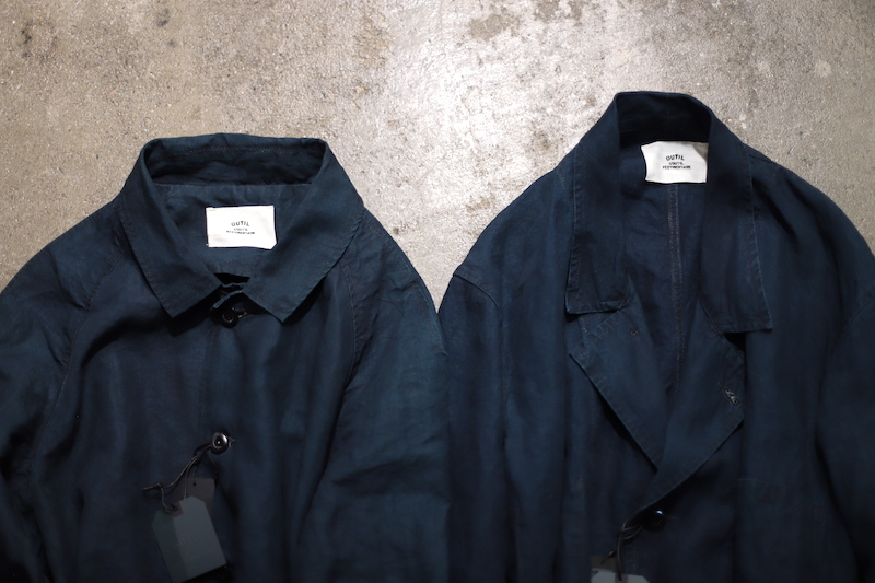 BLACK INDIGO LINEN COAT [ OUTIL ] - spares