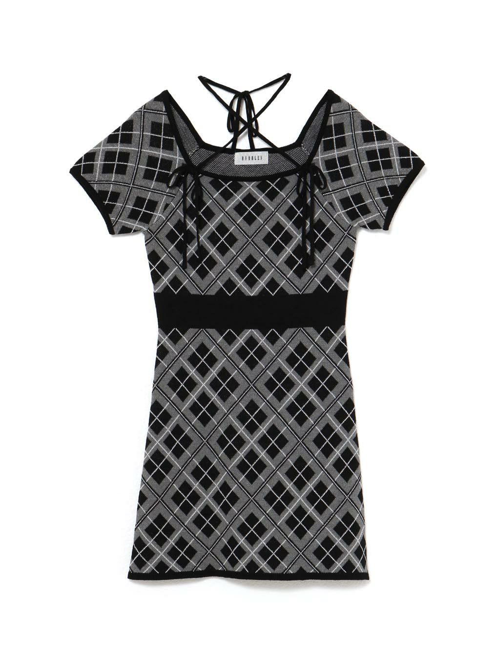 BUBBLES チェックシャギーカーデワンピース BUBBLES】チェックシャギー