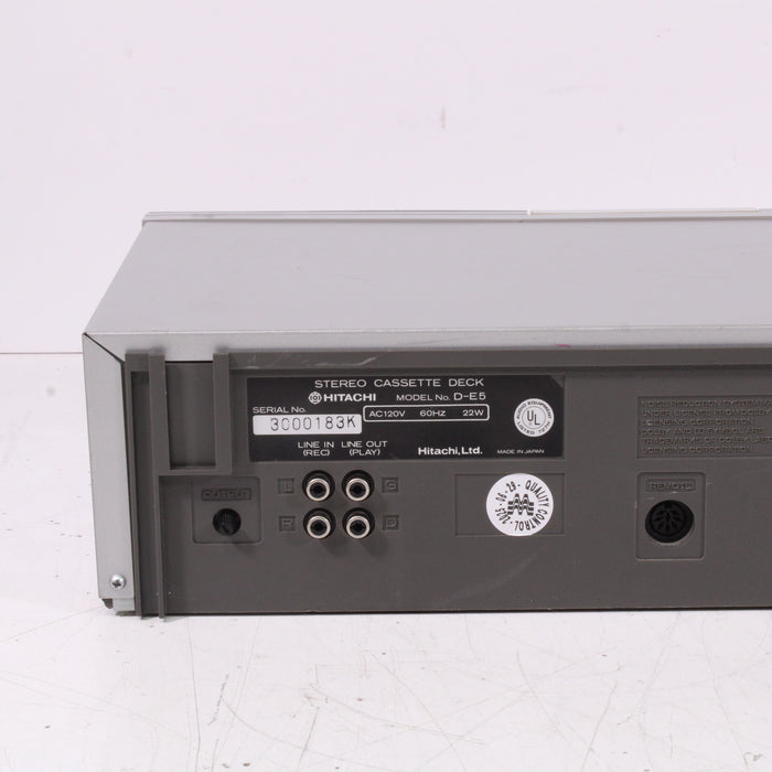 Hitachi D‑E5 Stereo Cassette Deck Dolby Noise Reduction