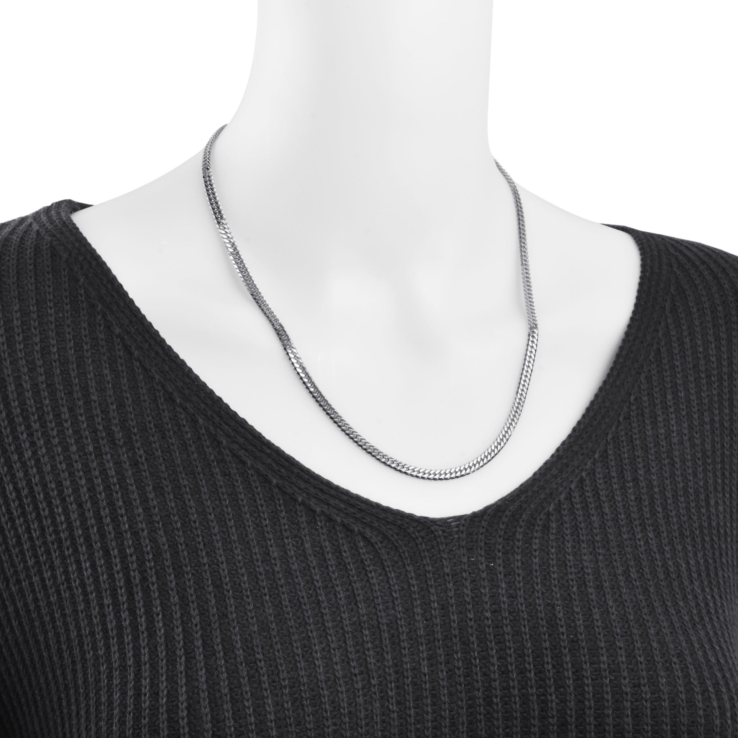 Pt850 プラチナ850 喜平ネックレス 6面ダブル 30g 50cm 3.9mm幅 中折れ