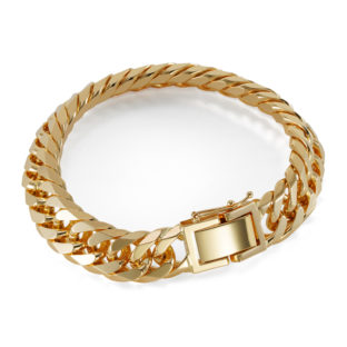 K18 18金 喜平ブレスレット 14面トリプル Mカット 48g 19cm 9.7mm幅 中